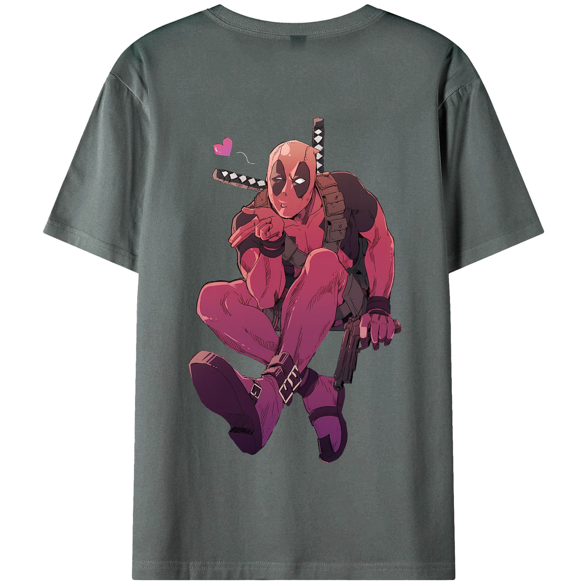 （画像用） Deadpool デッドプール 綿100％半袖Tシャツ（背面プリント）